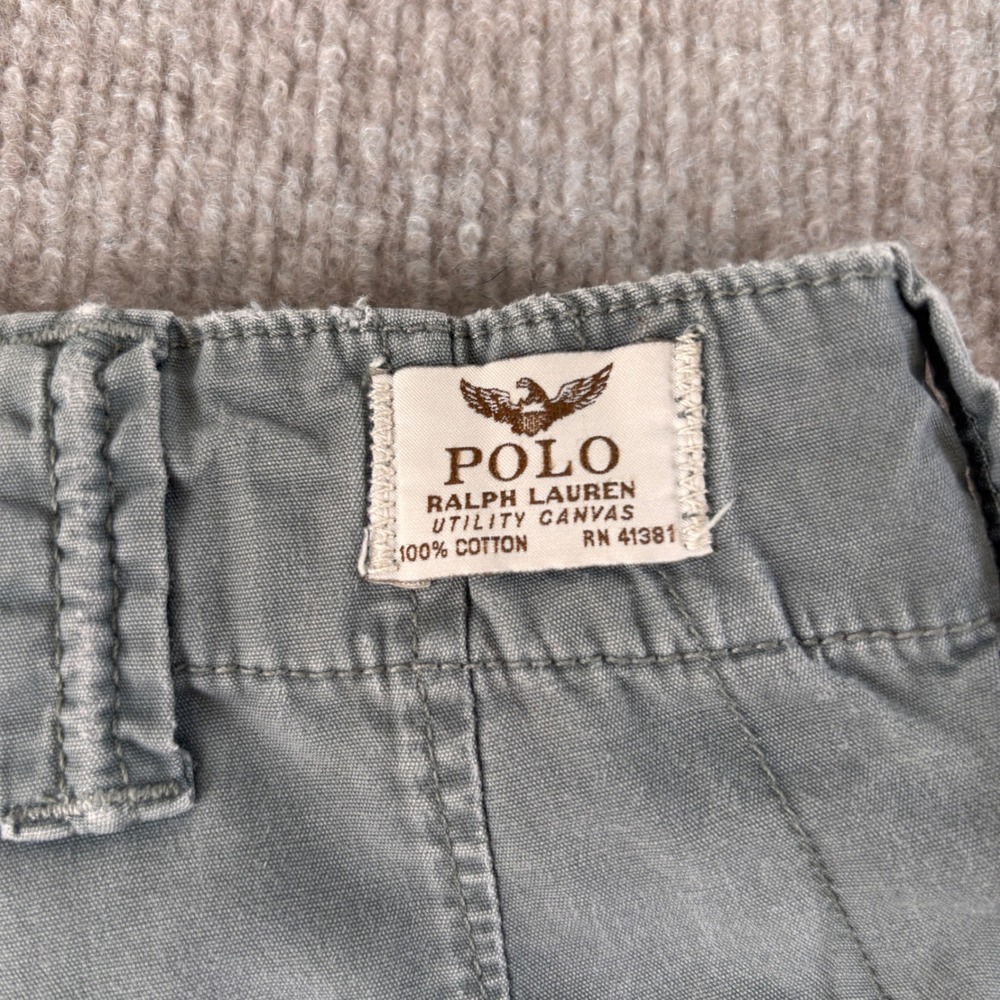 Polo Ralph Lauren Drill Khaki Gray Cargo Shorts Men's Size 31 EUC - Picture 3 of 8